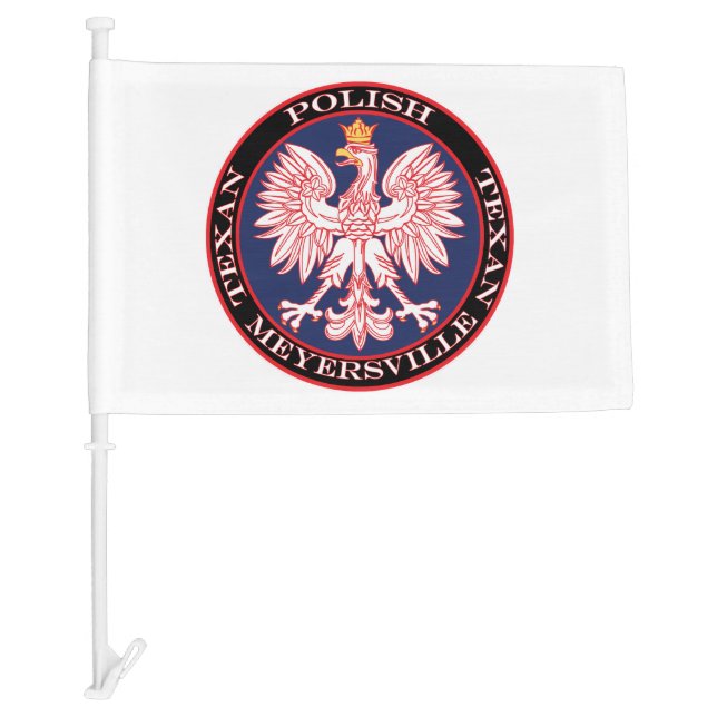 Meyersville Polish Texan Car Flag (Front)
