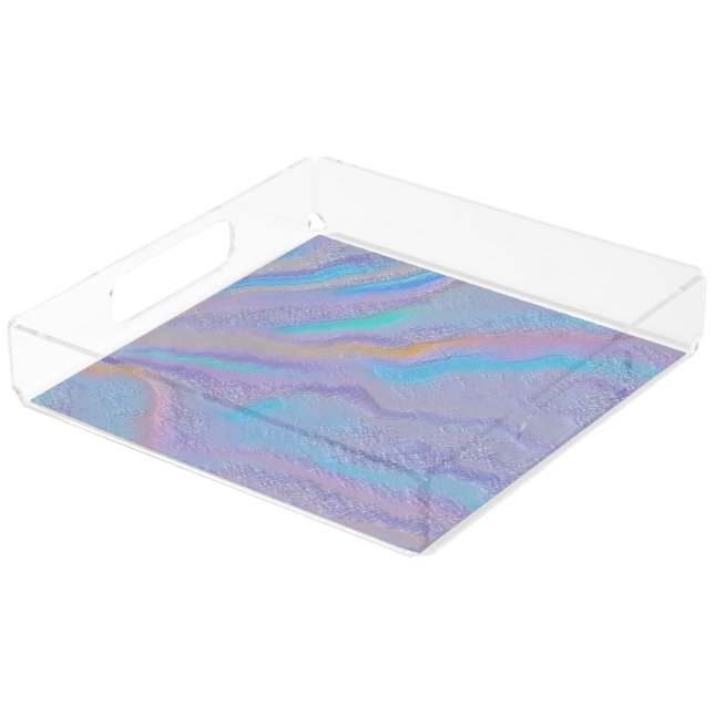Mezmerizing Iridescent Stone Acrylic Tray (Angled)
