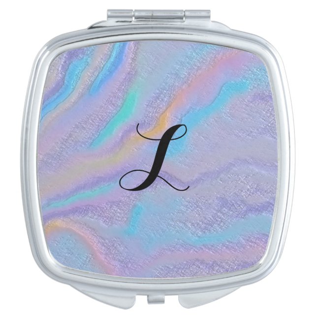 Mezmerizing Iridescent Stone Compact Mirror (Front)