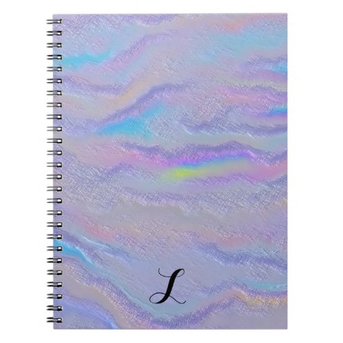 Mezmerizing Iridescent Stone Spiral Photo Notebook