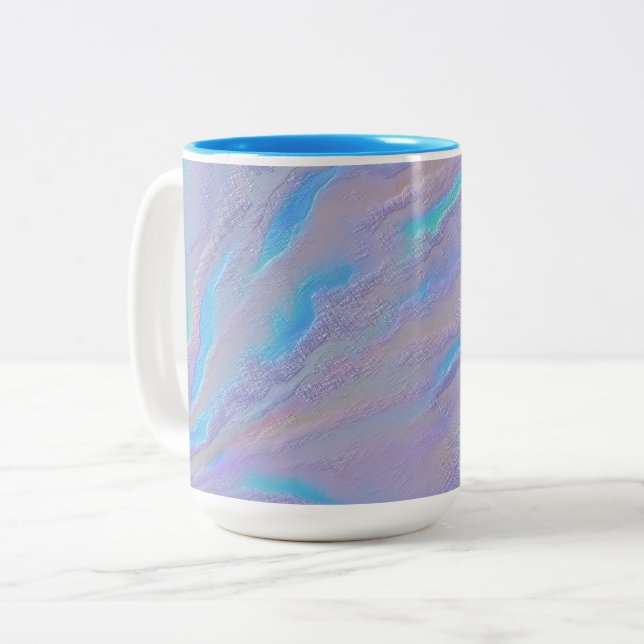 Mezmerizing Iridescent Stone Two-Tone Coffee Mug (Front Left)