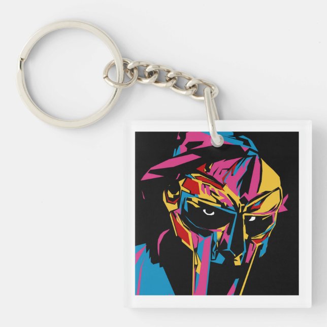 MF DOOM Keychain - Rapper Keychain (Front)