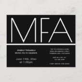 MFA degree Black Graduation Party Invitation (Front)
