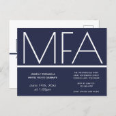 MFA degree Graduation Party Invitation Postcard (Front/Back)