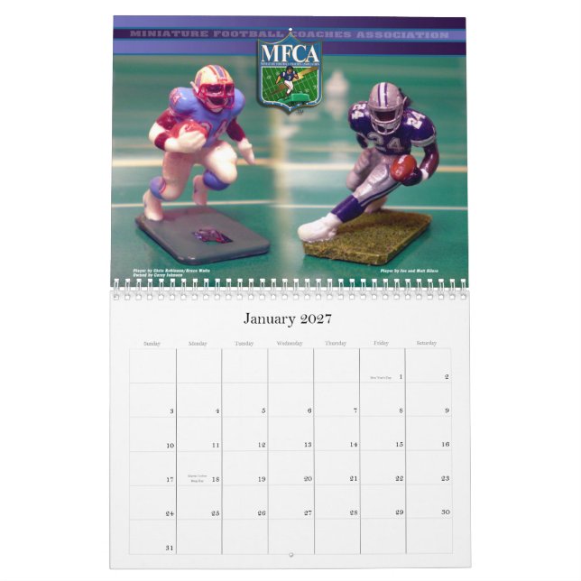 MFCA 2009 Miniature Football Calendar (Jan 2027)