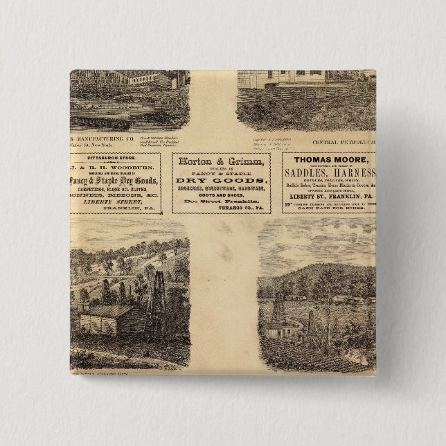 Mfg co, oil fields pinback button (Front)