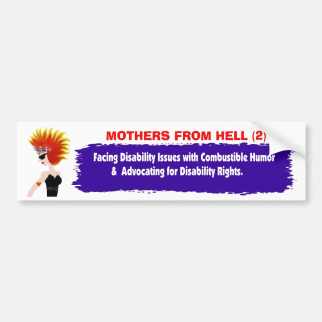 MFH2 - Flaming Hair & Tiara BUMPER STICKER (Front)