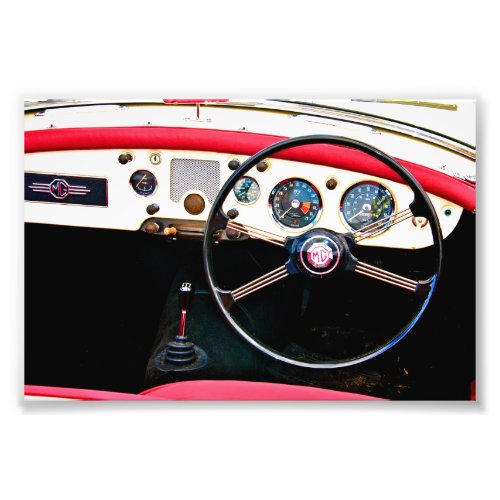 MG A Classic British Sports Car Interior Photo Print