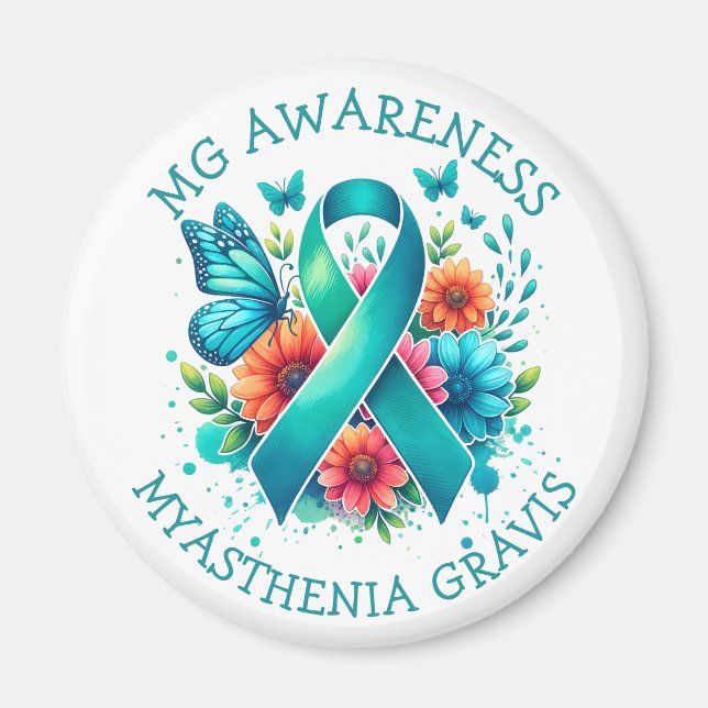 MG Awareness | Myasthenia Gravis Ribbon Magnet (Front)