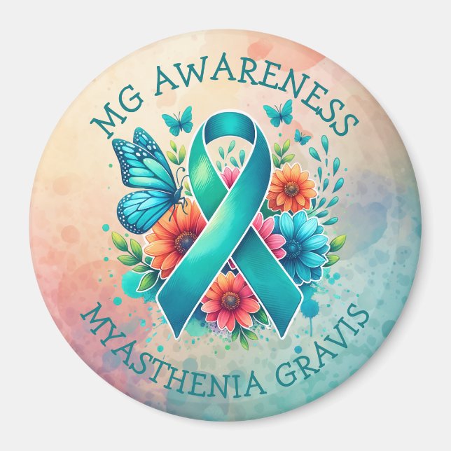MG Awareness | Myasthenia Gravis Ribbon Magnet (Front)