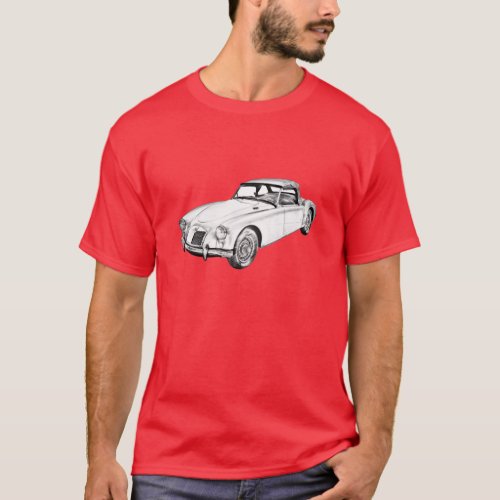 MG Convertible Sports Car Illustration T_Shirt