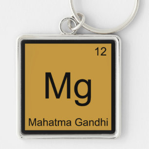 Mg - Mahatma Gandhi Funny Chemistry Element Symbol Keychain