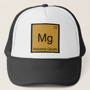 Mg - Mahatma Gandhi Funny Chemistry Element Symbol Trucker Hat