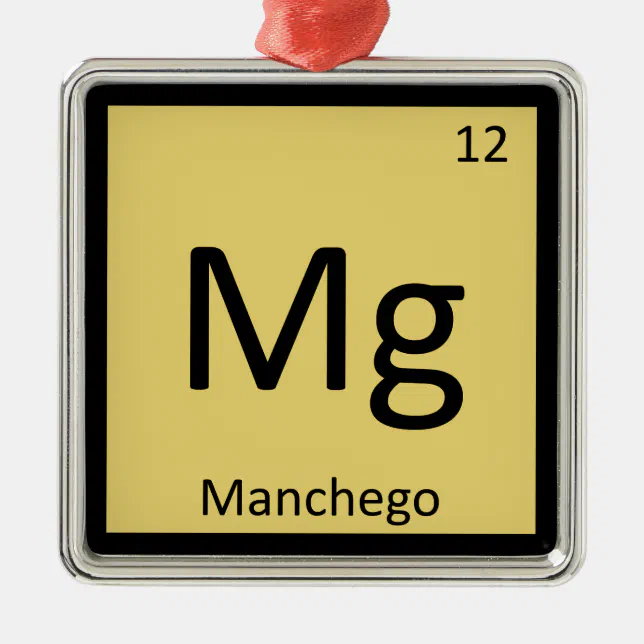 Mg - Manchego Cheese Chemistry Periodic Table Metal Ornament | Zazzle