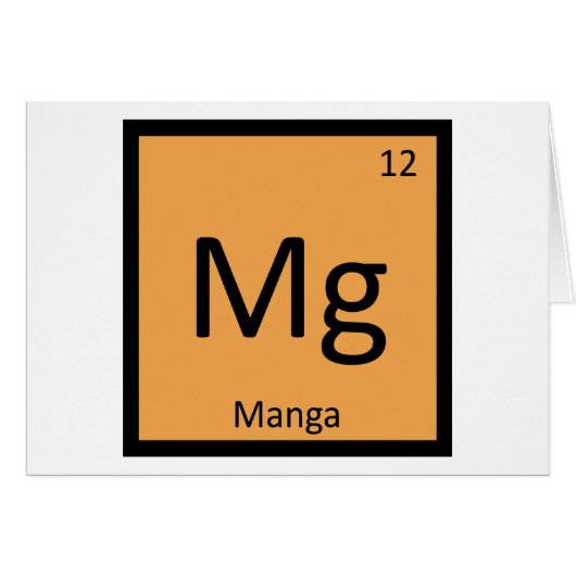 Mg - Manga Anime Chemistry Periodic Table Symbol (Front Horizontal)