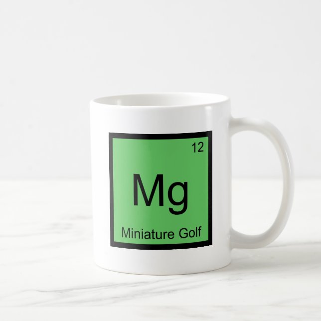 Mg - Miniature Golf Funny Chemistry Element Symbol Coffee Mug (Right)