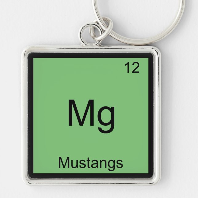 Mg - Mustangs Funny Element Chemistry Symbol Tee Keychain (Front)