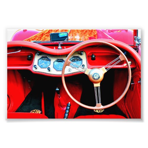 MG TA Classic Sports Car Interior Photo Print