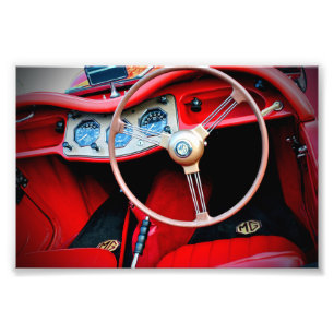 MG TA Classic Sports Car Interior Photo Print