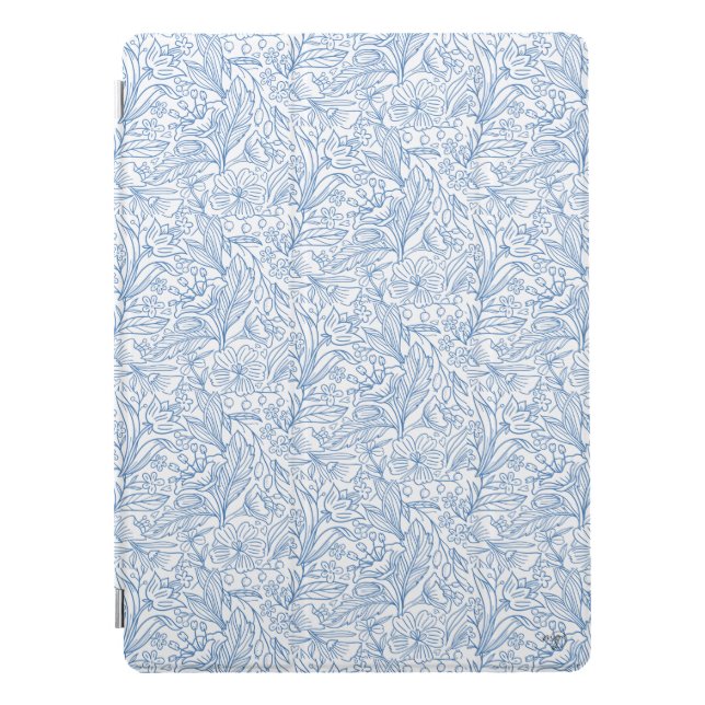 MG white botanical Pattern Apple Tablet Case (Front)