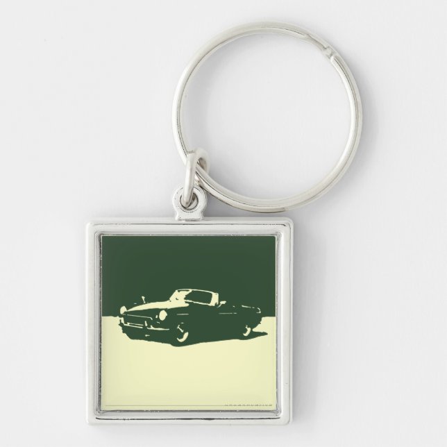 MGB, 1971 - Racing Green on light keychain (Front)