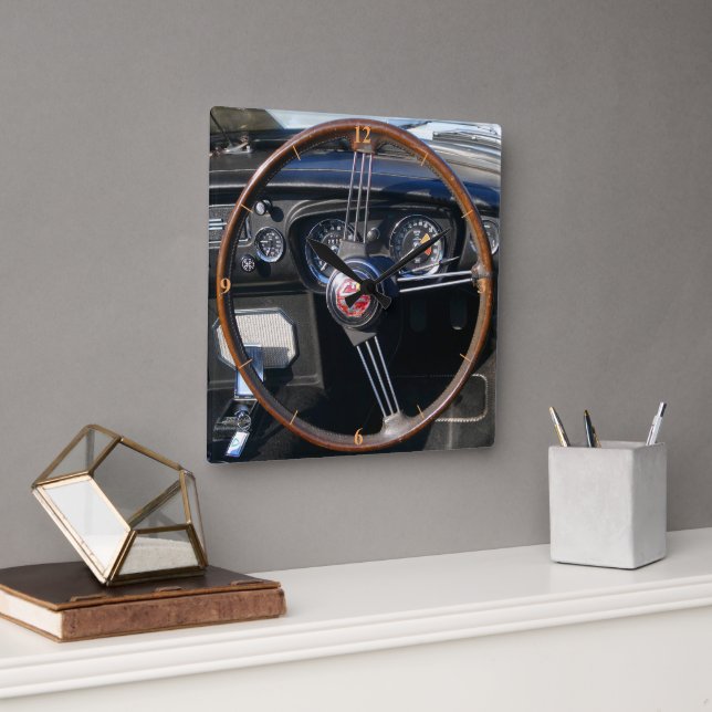 MGC Vintage British Sportscar. Square Wall Clock (Office)