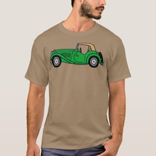 MGD MG D British Racing Green Classic Car  T_Shirt