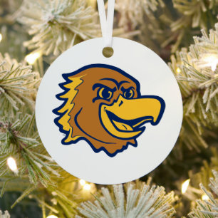 MGE Mascot Head Holiday Design Metal Ornament