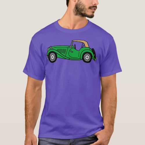 MGTD MG TD British Racing Green Classic Car  T_Shirt