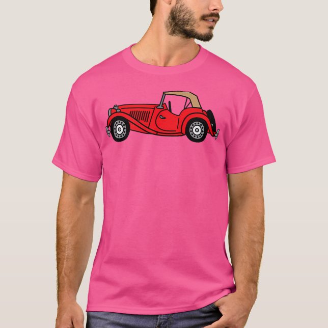 Mgtd Mg Td Red British Classic Sportscar T-Shirt (Front)