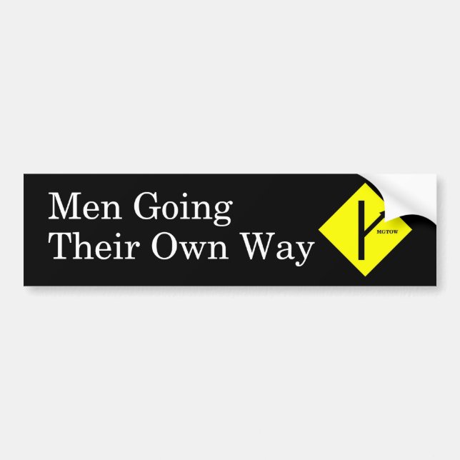 MGTOW Bumper Sticker Black Background (Front)