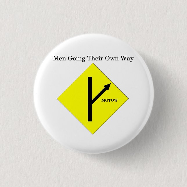 MGTOW Logo Button-Small-White Background Pinback Button (Front)