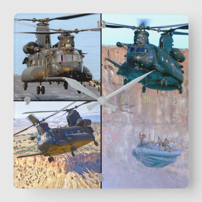 MH-47G CHINOOK SQUARE WALL CLOCK (Front)