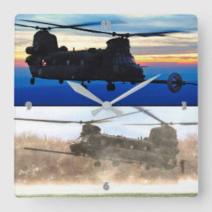 MH-47G CHINOOK SQUARE WALL CLOCK