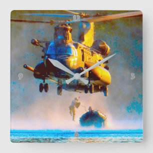MH-47G CHINOOK SQUARE WALL CLOCK