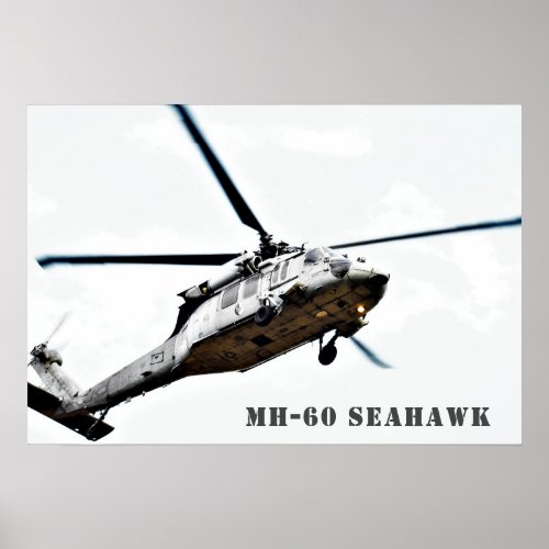 MH_60 Seahawk Military Helicopter Poster