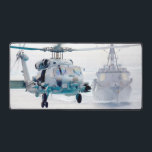 MH-60R SEAHAWK DESK MAT<br><div class="desc">The Navy has used the Sikorsky H-60 airframe under the model designations SH-60B, SH-60F, HH-60H, MH-60F, MH-60R, and MH-60S. Able to deploy aboard any air-capable frigate, destroyer, cruiser, fast combat support ship, amphibious assault ship, or aircraft carrier, the Seahawk can handle anti-submarine warfare, anti-surface warfare, naval special warfare insertion, combat...</div>