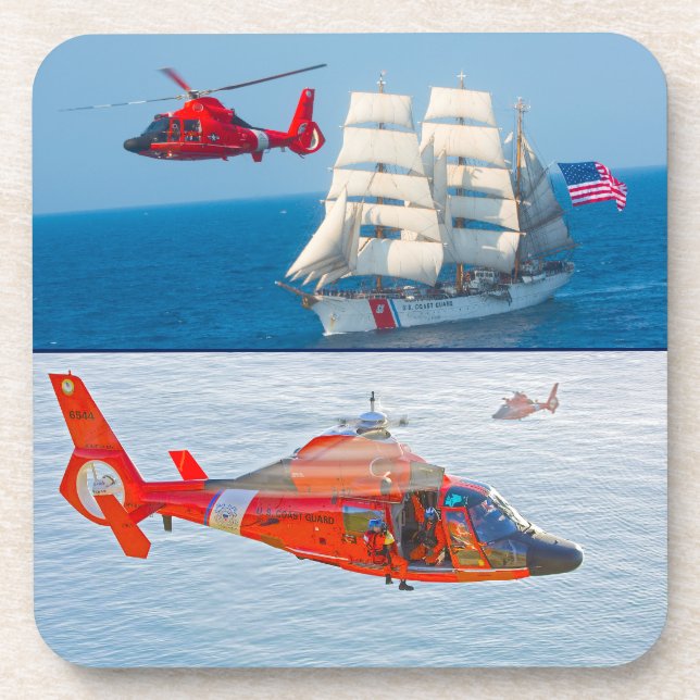 MH-65 DOLPHIN BEVERAGE COASTER (Front)