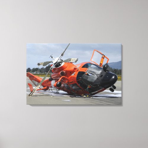 MH_65 Dolphin helicopter crashed at Arcata Airp Canvas Print