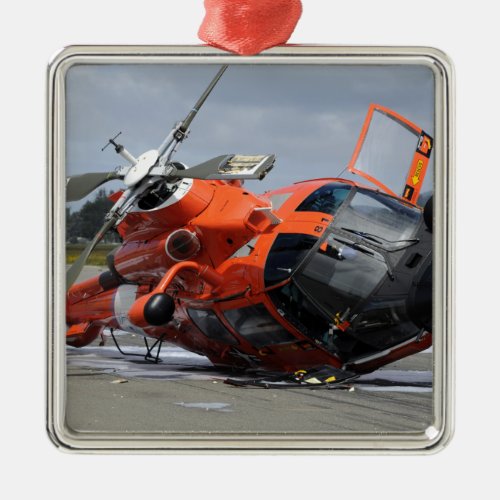 MH_65 Dolphin helicopter crashed at Arcata Airp Metal Ornament