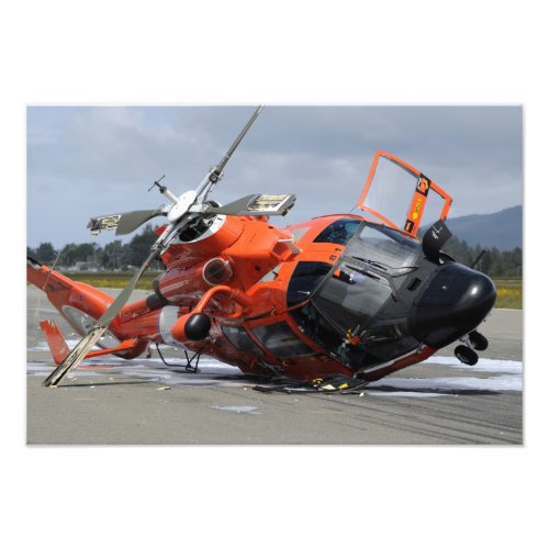 MH_65 Dolphin helicopter crashed at Arcata Airp Photo Print