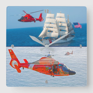 MH-65 DOLPHIN SQUARE WALL CLOCK