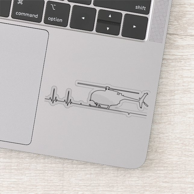 MH-6 Little Bird Helicopter Heartbeat Pulse Sticker (Detail)