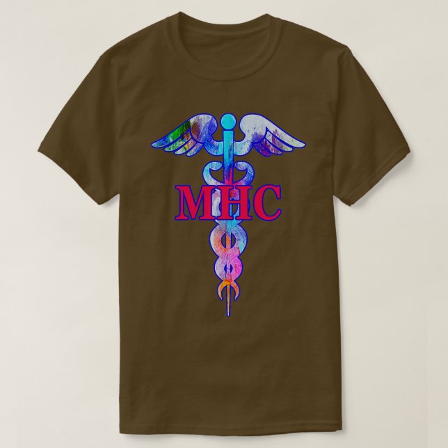 MHC Mental Health Counselor Caduceus herapist Psyc T-Shirt (Design Front)