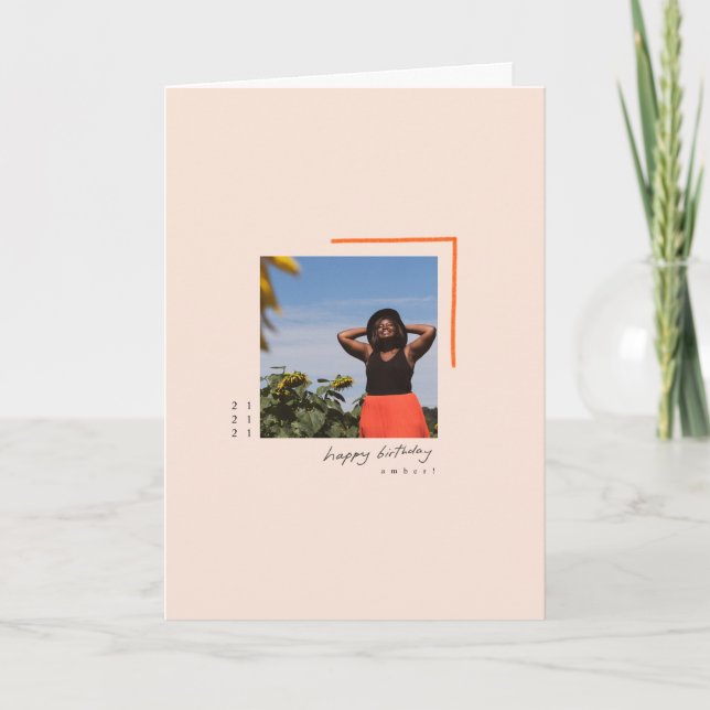 MHN modern personalized 21st birthday card (Front)