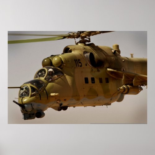 Mi_35 Hind helicopter gatling gun Poster