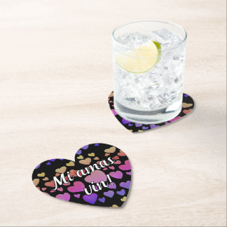 Mi amas vin! (Customizable) Paper Coaster