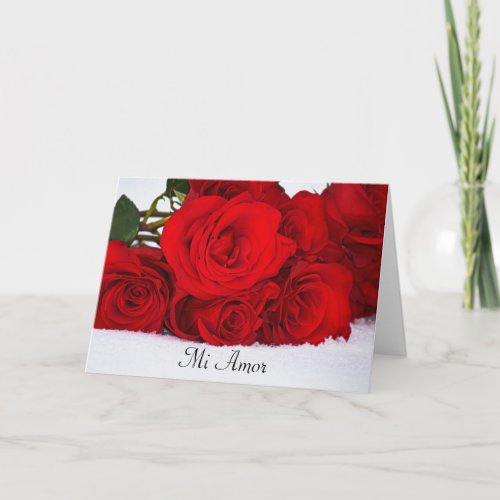 Mi amor Red Roses Card