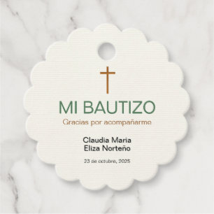 Mi Bautizo Favor Sticker Custom Baptism Favor Tags