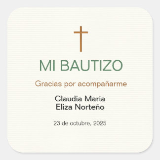 Mi Bautizo Favor Sticker Custom Baptism Label